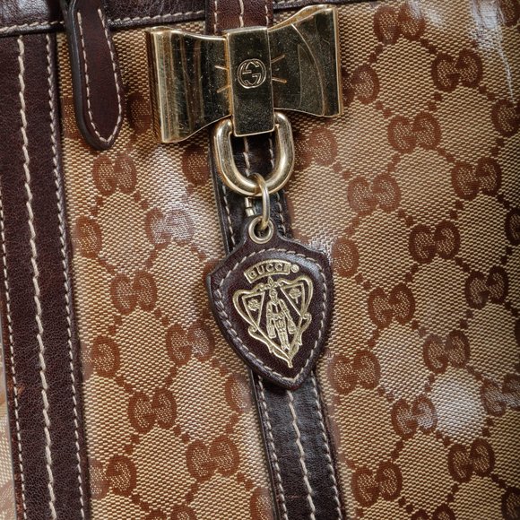 Gucci Beige Ebony GG Crystal Duchessa Tote - Picture 5 of 8